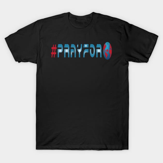 Pray for People and Humanity World Infected T-Shirt by ZeroOne